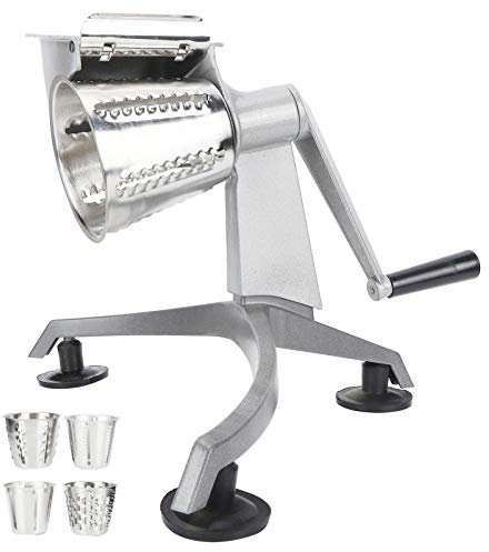 Légumes à Manivelle à 5 Lames, Râpe à Légumes, Base Antidérapante, Facile à Nettoyer, Robot Culinaire de Cuisine à Rouleau Rotatif Efficace avec Lame en Acier Inoxydable