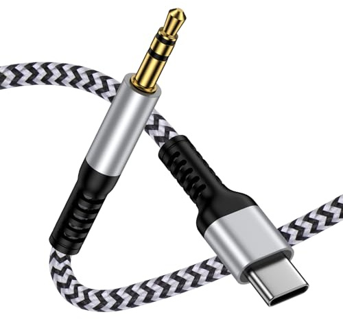USB C auf Aux Kabel 1M, Typ C auf 3,5mm Klinke Kabel Audiokabel, Klinke auf USB C Aux Kabel Auto Handy für iPhone 16 15 Pro, Samsung Galaxy A16 5G A56 A36 A06 A15 A55 A54 A53 A35 S25 S24 S23 S22 S21