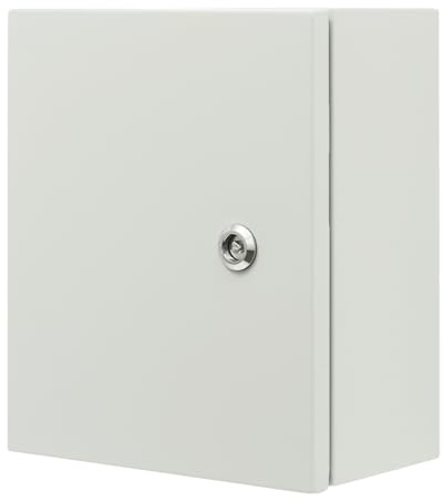 Edelstahl Schaltschrankl,25x15x30cm Anschlusskasten, Eingebaute abnehmbarer Montageplatte, Wasserdicht Wandmontiert Elektroverteiler mit Sicherheitsschloss für Elektroinstallation innen/außen