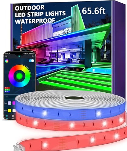 Aurevita 20M Waterproof Outdoor LED Strip, IP67 Wasserdicht Led Streifen Aussenbereich, Music Sync Led leiste außen, APP Control, Garden, Balcony, Holiday, Christmas, Room Deco(No Remote Control)