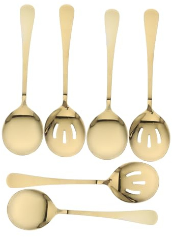 Cabilock 6 pièces Cuillères Service Inoxydable Set avec Cuillères Fentes et Compatibles Lave pour Buffet et Fête