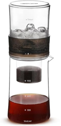 Ice Drip Coffee Maker, Iced Tea and Coffee Maker, Drip Cold Brew Coffee Maker Machine, Space Saving, Leak-Proof, 400ml capacity, for Home and Office