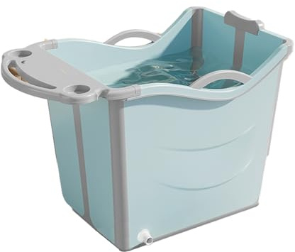 Bañera Plegable For Niños, No Inflable, Portátil, Con Ducha, Ideal For Sauna Y Doméstica(Blue)