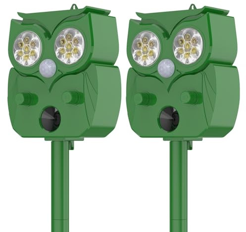 Repulsif Chat Ultrason 2 Pièces, Répulsif Chat,Étanche IP65, Réglable pour Repousser Les Chats errants, Pigeons, Cerfs et Autres Animaux