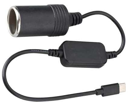 Geavonyg Cavo Convertitori per Acconciature da USB C A 12V Auto Acceso Le Sigarette Auto Elettronici Veicoli Gadget Navigazione Convertitori Alimentazione Navigazione