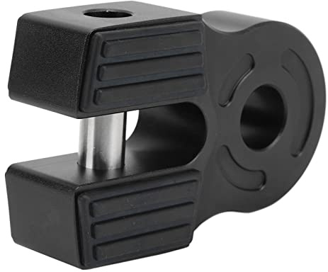 Tbest Winch Shackle Mount Heavy Duty 30000Lbs Capacity Universal Towing Hook D Ring with Rubber Guard Iron Pin for ATV UTV SUV Pickup Trucks Aluminum Alloy Construction (Black)