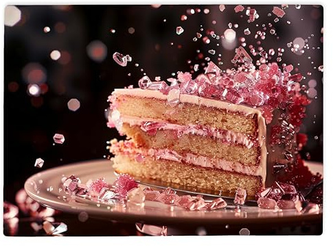 Shopagift Slice of Pink Cake Dessert Glass Chopping Board Large Kitchen Worktop Saver 39cm x 28cm