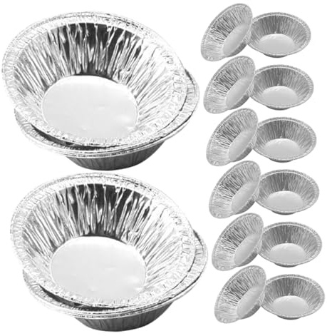 ROMISBABA 500 pièces Mini Tins Aluminium Résistants Chaleur pour Tartes et Tartelettes Moules Jetables Rondes pour Cuisson Pâtisserie Empilables et Compactes pour Fêtes et Camping