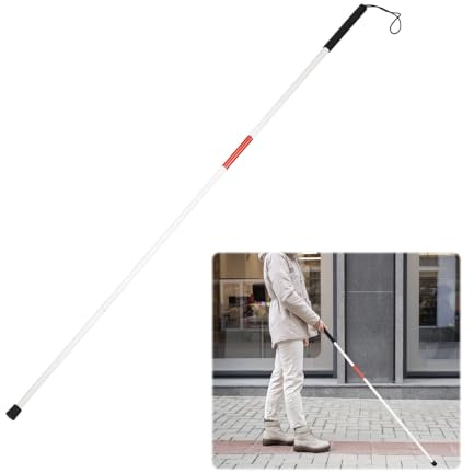 123cm/48.4in Folding Walking Stick,Collapsible Walking Stick,Blind Stick,Night Reflective Blind Sticks,Red White Collapsible Guide For Vision Impaired