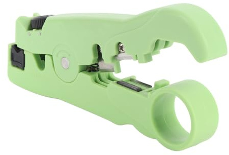 Walfront Outil de Coupe de Dénudage de Fil, Acier ABS Léger, Profondeur Réglable pour le Dénudage Coaxial et Fibre Optique