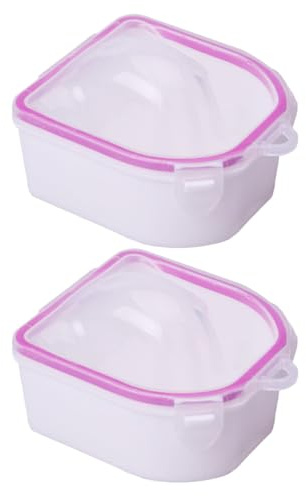 Housoutil Cuencos para Remojar Uñas Acrílico 2 Unidades, Recipiente para Manicura Doble Capa Cuadrado, Herramienta para Quitar Esmalte y Ablandar Cutículas en Spa y Cuidado Personal