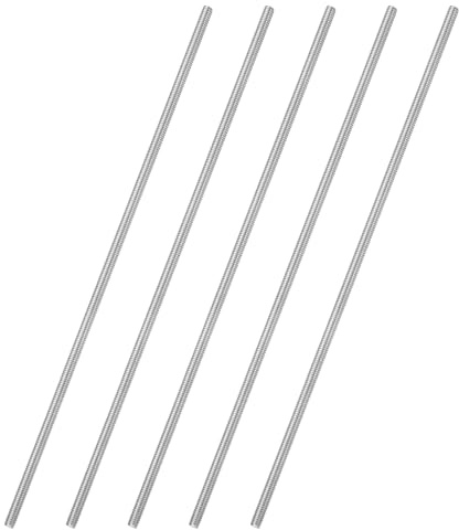QUARKZMAN 5 Stück Vollgewindestange M2,5x2,5x0,45mm Steigung 100m/4 L | 304 Edelstahl Rechtsgewinde Gewindestangen Gewindestangen Befestigungselemente für Ankerbolzen Aufhänger Klemmen