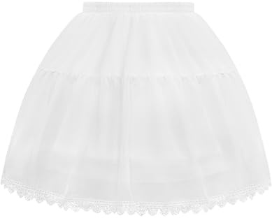 Vlazom Jupon Femme à Cerceaux sous-Robe Évasée avec Ourlet en Dentelle Jupon Structure Taille Élastique