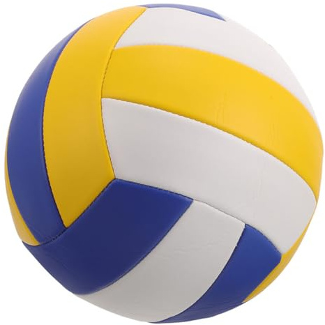 DOITOOL Ballon de Volley-Ball en Salle Souple 5 Tailles Standard 1,6 Cm Épaisseur Blanc Bleu Jaune, Équipement D’entraînement Sportif, Balle D’entraînement Souple pour Examen D’entrée