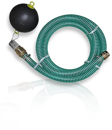 Sauggarnitur 1 Zoll 7m Saugschlauch mit Rückschlagventil - UV-beständig, Spiralschlauch NW25mm schwimmender Entnahme für Gartenpumpe, Hauswasserwerk & Zisterne, Längen 1m bis 25m﻿
