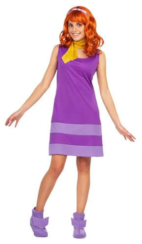 Funidelia Déguisement Officiel de Daphne - Scooby Doo pour femme, Comprend robe, foulard, couvre-bottes et perruque - Tenue pour adultes pour fêtes, Carnaval et Halloween