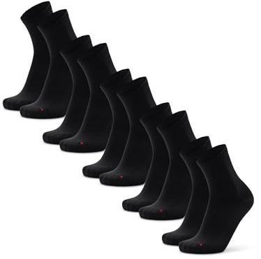 DANISH ENDURANCE Calcetines Deporte Hombre y Mujer de Media Caña, Pack de 3 o 5, Negro Sólido, 43-47