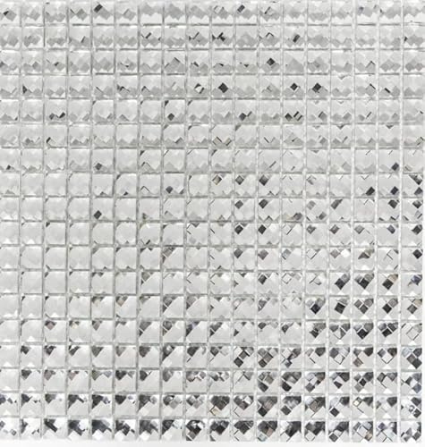 Glasmosaik Diamant Optik Mosaikfliese silber Fliesenspiegel Küche MOS130-0204
