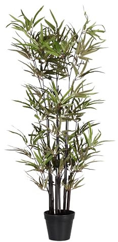 Blooming Artificial - Black Stem Bamboo Tree, Realistic Artificial Plant for Garden, Home, and Office, Year Round Decorative Foliage, UV and Water Resistant (Green) (110cm)