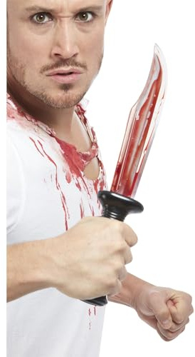 Smiffys Blutendes Messer, mit flüssigem Kunstblut, 34cm/13in Halloween