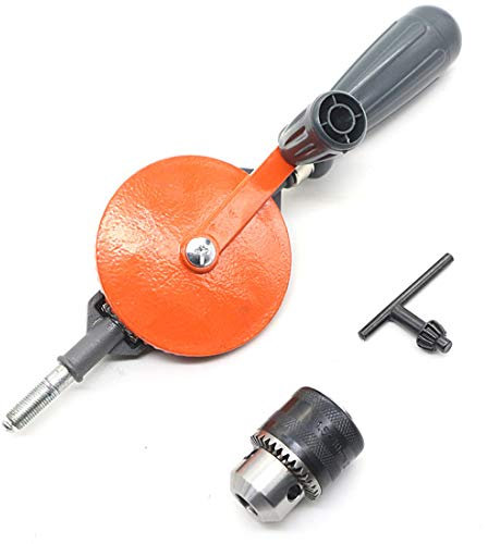 Drill A Mano Speedy Potente Manuale Manuale Trapano A Manovella Da 3/8 Di Pollice (1,5-10 Mm) Con Mandrini in Cast 3 Mascelle, Maniglia Antiscivolo ABS Per Metallo in Plastica in Legno Morbido