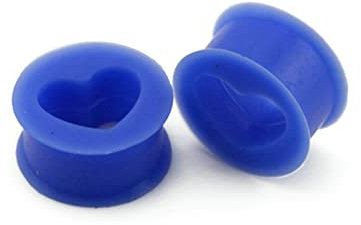 Gualiy 2 STK Ohr Tunnel 20mm Silikon, Ohr Plug Flesh Tunnel Herz Form Damen Ohrringe Tunnel
