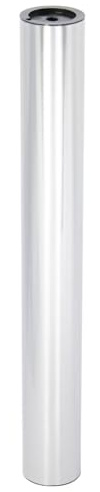 WAGNER Möbelbein/Tischbein/Möbelfuß/Systemrohr TENO - Ø 50 x 402 mm, individuell mit TENO System und QuickClick kombinierbar, Stahl in Edelstahl-Optik gebürstet, Tragkraft 50 kg - 12904101