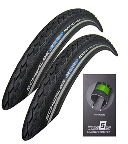 2X Schwalbe Marathon 47-406 Drahtreifen GreenGuard 20x1.75 Fahrradreifen Mantel