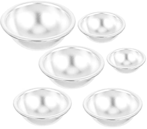 Cabilock 6pezzi Stampo Per Palline Da Bagno Metallo Moulds Per Cake Design Per Creare Palline Frizzanti e Torte Fatte Casa Resistente e Facile Da Pulire Include Misure