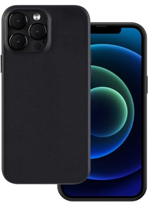 Docco Jette entworfen für iPhone 13 Pro Lederhülle, Handgefertigte Echtlederhülle für iPhone 13 Pro, Kompatibel mit integrierte Magnete für MagSafe Aufladung-Schwarz
