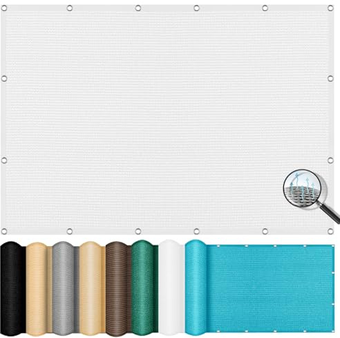 Voile d’ombrage Rectangulaire 2.8 x 4 m, Protection Solaire HDPE, Respirant, Perméable, Voile d'ombrage Jardin Respirant, Filet dombrage Rectangle, pour Terrasse, Balcon, Blanc