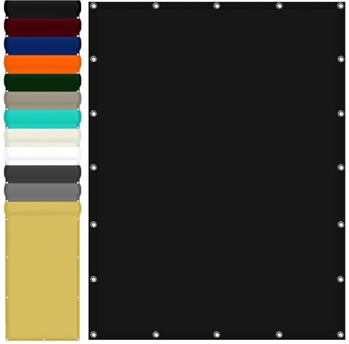Sun Shade Sail Waterproof 2.5 x 2.5 m(8.2 x 8.2ft) Waterproof Shade Cover with Free Rope UV Block Weather-Resistant with Grommets Pes Sun Shades Outdoor Garden Patio Party, Black