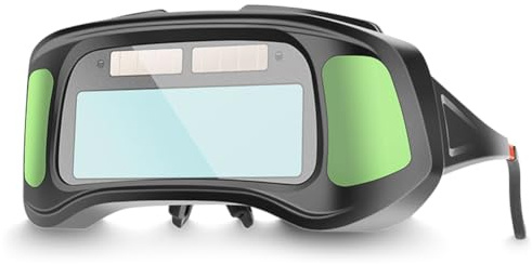 Schweißerbrille Hancaner Solarbetriebene Automatischer Schutzbrille,grüne Farbe, automatisch verdunkelnde Schutzbrille für Lichtbogenschweißen,Schleifen
