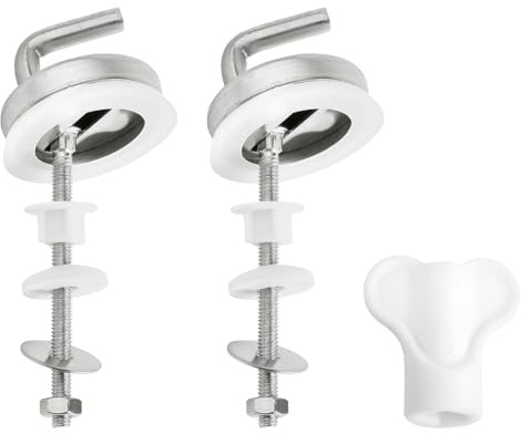 Rumyve Stainless Steel Toilet Seat Hinge Fixing Kit, Metal Replacement Fittings, 1 Pack