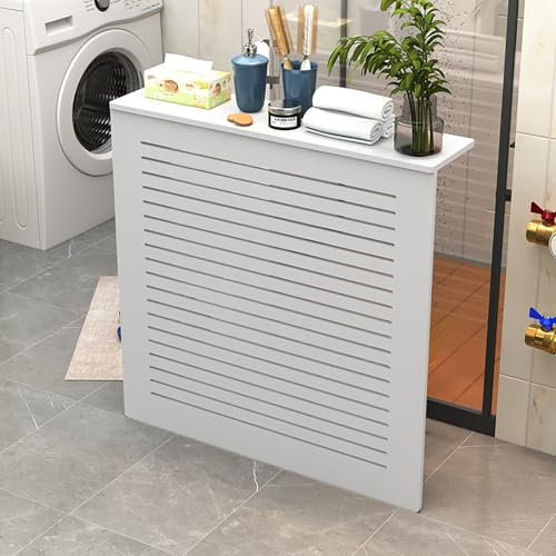 Copritermosifone moderno Bianco Mobiletto, Copertura per Radiatore Decorativa, Bella E Traspirante, Per Copertura Radiatore Per La Casa, Soggiorno(70 * 80 * 20cm/28 * 31.5 * 8in)