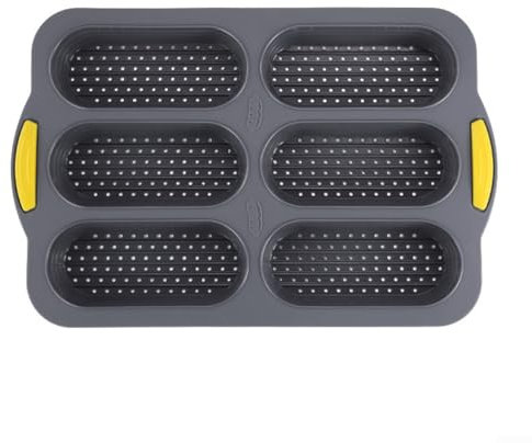 Moule à pain à 6 cavités en silicone pour hot-dog - Moule à gâteau - Moule à pain - Moule à saucisse pour la cuisine (gris)