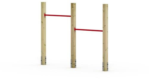 Wickey Doppel-Reckstange FIT Tumble 302 - Spielplatz Turngerät - Kinder Reckstange - Spielgerät aus Holz - 206x9x151 cm