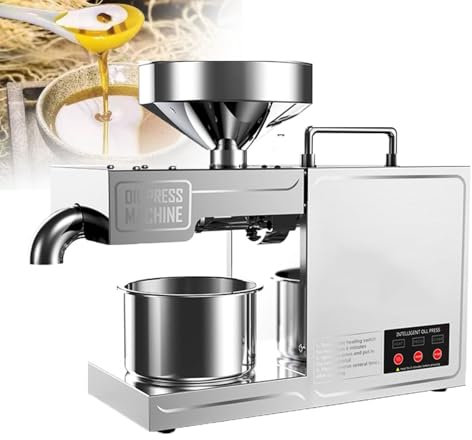 URJWAN Oil Press Machine Hot/Cold Electric Automatic Oil Press Extractor for Peanut Sesame Sunflower Seeds Coconut Soybean Oil Extractor Machine Organic Oil Expeller