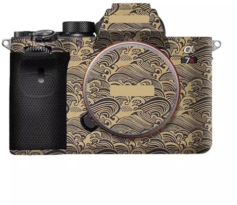 Camera Skin for Sony A7RIV A7R IV Anti-Scratch Vinyl Wrap Cartoon Film Body Protector Coat Photography Accessories Sticker(Wave Gold)