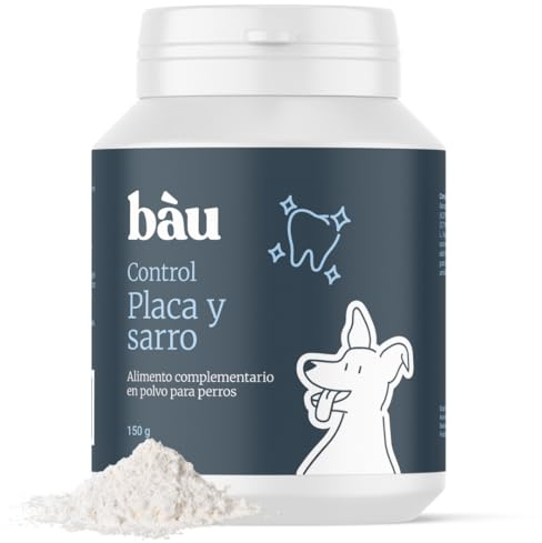 Bau Controllo Placca e Tartaro Cane in Polvere con Alga Ascophyllum Nodosum, Propoli e Menta, Mangime Complementare per Igiene Orale Senza Spazzolino, Alito Fresco e Gengive Sane del Cane