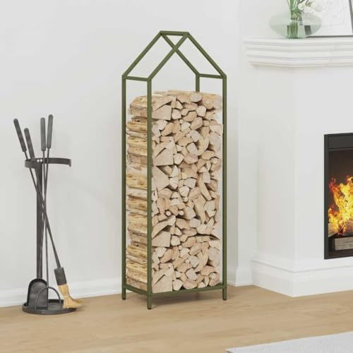 Juroupi Firewood Rack Olive Green 40x25x120 cm Cold-rolled steel