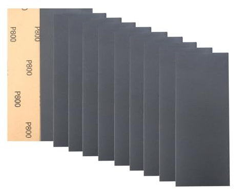 Tueascallk 30 hojas de lija universales hechas a mano de grano 800 de 9 x 3.6 pulgadas, hechas a mano, adecuadas para carpintería, muebles, automóviles, metal, papel de lija de pulido de laca