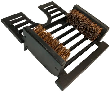 NATUHYZ Heavy Duty Outdoor Black Cast Iron Rain Boots Scraper Cleaner Mud Dirt Shoes Brush for Farm Garden Golf Course with Brush On Both Sides