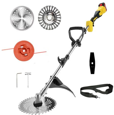 Akku Rasentrimmer für Makita Akku 18V(MAX 21V), Akku Freischneider mit Unkrautbürste, Motorsense Akku, Bürstenloser Motor, für Trimmer Garten (ohne Akku & Ladegerät)