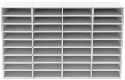 Eieblek 36 fack litteratur arrangör, 100 x 30 x 61 cm skrivbordsförvaring, dokumentfilhylla, postsorterare med 1 par handskar, avtagbar partition (9,3,2,4 tum)