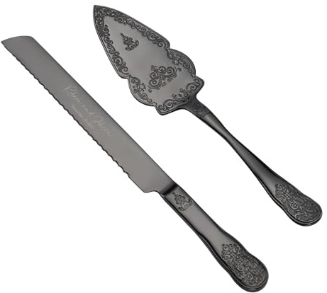 AW BRIDAL Personalisierte Hochzeitsgeschenke Schwarz Tortenheber Edelstahl Tortenmesser Personalisierte Hochzeit Geschenke Verlobungsgeschenk Für Brautpaar//DK2201CPP23//