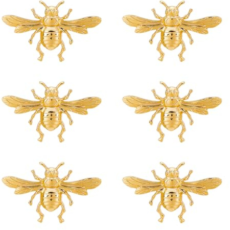 PH PandaHall 6pcs Broches Abeilles Épingles à Revers Abeille Alliage Métal Doré Abeilles Pins Animal Broche Badges Broche de Chapeau pour Femmes Hommes Sac à Dos Costume Vêtements Sac Fête 54x34mm