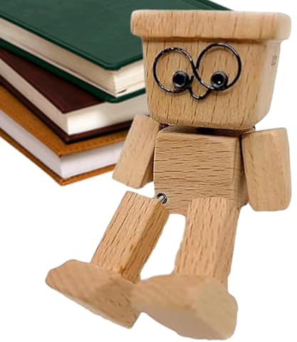 Generisch Holzmännchen Figur - Wackelnde Füße Menschliche Figur Aus Holz,Bewegliche Armaturenbrett Skulptur Schreibtischdekoration Für Reise Auto Studium Pendeln Schlafzimmer