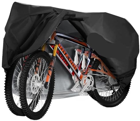 Fahrradabdeckung Wasserdicht, Fahrrad Abdeckplane Fahrradabdeckung 210D Fahrradschutz Mehrzweck Regen Schnee Staub wasserdicht Allwetter-Schutzabdeckungen(For 2 bike)
