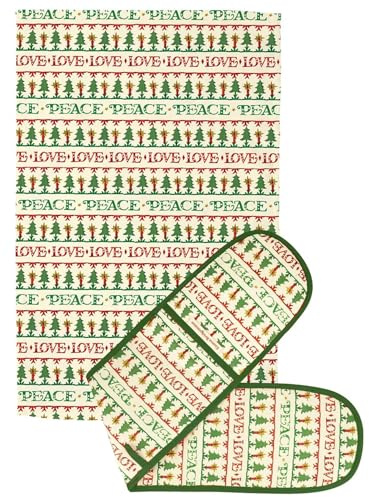 Emma Bridgewater Christmas Joy Double Oven Glove & Tea Towel Set